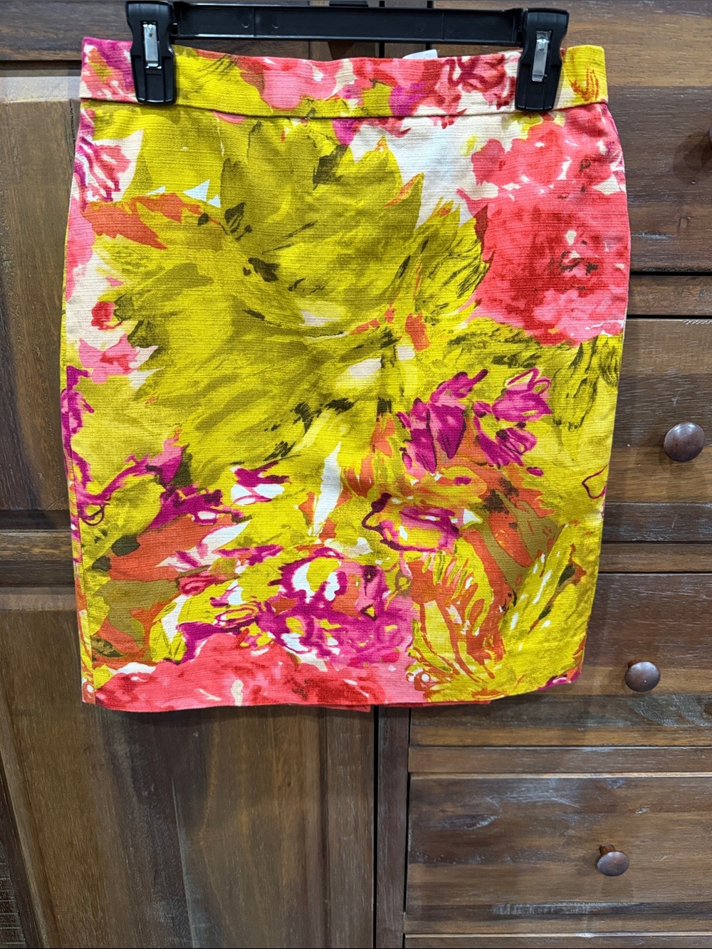 Women's Floral Print Pencil Skirt - Bright Multi